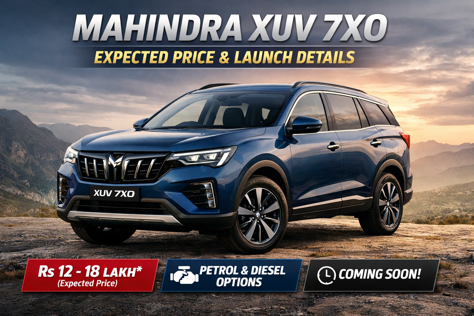 Mahindra XUV 7XO SUV expected price and design in India
